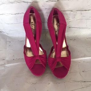 Bamboo pink platform heels